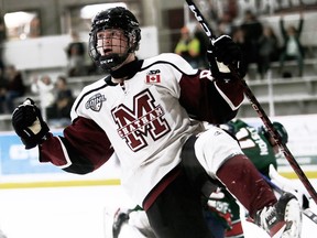 Veteran forward David Brown, seen here in GOJHL action last October, has been reassigned to the Chatham Maroons by the OHL's Saginaw Spirit. (Mark Malone/ Chatham Daily News)