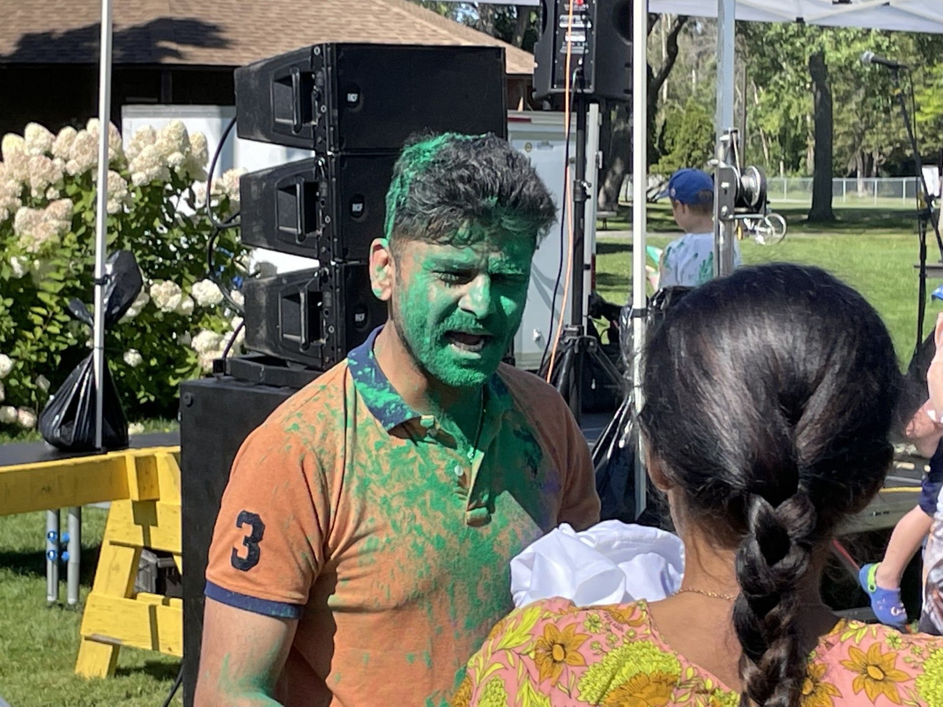 breast press in holi celebration