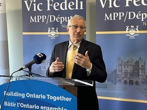 Nipissing MPP Vic Fedeli announces province expanding use of timber to help build homes faster