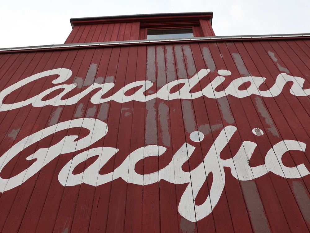 The Canadian Pacific sign on the side of a kaboose