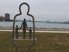 The Missing Worker Memorial is shown in Sarnia's Centennial Park.