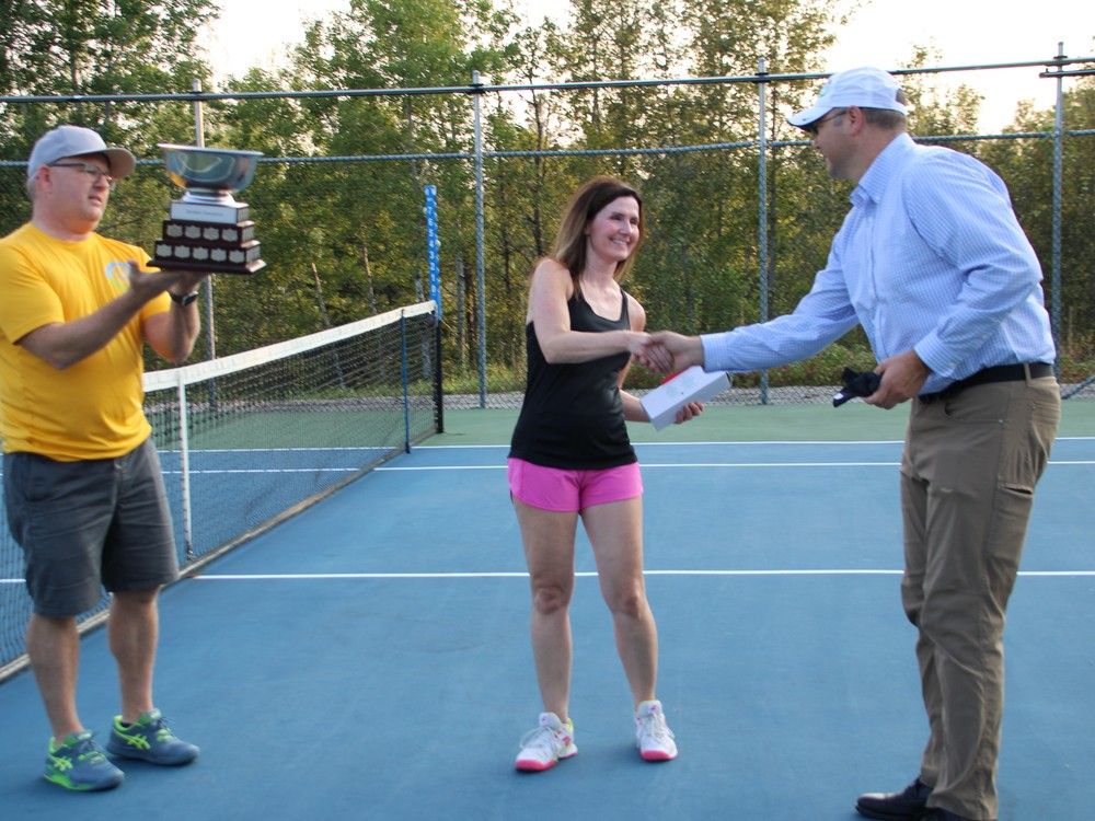 Helen Gagné wins Ladies Championship Trophy at Timmins Tennis & Squash