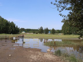 The June flood, which resulted in evacuations and facility closures in Whitecourt, cost the town $2.4 million, according to an emergency management update presented to council Monday. Festival Park was one of the facilities impacted by the flood, with this being the area of the proposed Culture and Events Centre, another consideration for council. The emergency management update also included information about the impact of this year’s wildfires and the August train collision.