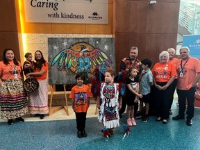 Indigenous artwork by Aamjiwnaang First Nation's John Williams now greets visitors to Bluewater Health in Sarnia.