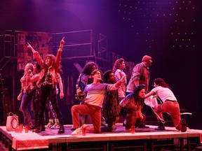 Members of the company in the Stratford Festival's 2023 production of rent, which has been extended for an extra week to Nov. 5.