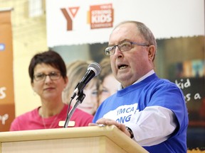 YMCA Strong Kids Campaign chair Alex McCauley speaks at the campaign launch in Sudbury in 2016. McCauley, former chief of the Greater Sudbury Police and a past chair of the YMCA of Northeastern Ontario, has been appointed as a trustee for the Rainbow District School Board.