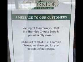 Thornloe Cheese closes down