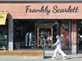 Frankly Scarlett, a women's boutique with locations in London and Port Stanley, is closing its Richmond Row store, shown here, on Dec. 23. Photo taken on Oct. 2, 2023 (Dale Carruthers/The London Free Press)