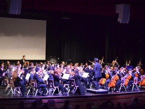 Members of the New Brunswick Youth Orchestra perform at a sold-out show in Miramichi in 2018. The orchestra will open its 2023-24 concert season this weekend with shows in Tracadie and Bathurst.