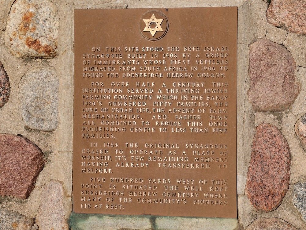A plaque related to a Jewish settlement