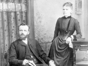 Descendants of Captain Hans Peter Larsen, pictured with wife Jane, have reached out to the local filmmakers who found the 128-year-old shipwreck of The Africa off the Bruce Peninsula coast this summer. Larsen is believed to have died when the ship hit an early winter storm and sunk in Lake Huron. Photo supplied.