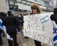 Joanne Steinberg at a rally speaking out against anti-Semitism in Canadian society in front of the Miles Nadal Jewish Community Centre at Bloor St. and Spadina Ave. in Toronto, Ont. on Monday March 13, 2017. Ernest Doroszuk/Toronto Sun/Postmedia Network