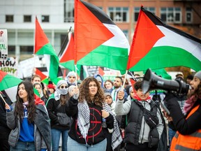 People came together on Parliament Hill Oct. 29 to rally in support of Palestinians.