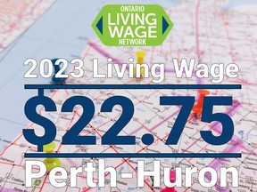 The United Way Perth-Huron has released its 2023 living wage for Perth and Huron counties.  This year's living wage -- $22.75 -- represents a nearly 10 per cent increase from the living wage for locals calculated last year.