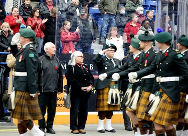 Royal Canadian Legion Branch 76 hosted Remembrance Day Services at Sudbury Community Arena in Sudbury, Ontario on Saturday, November 11, 2023. It was the first ceremony to be held at the downtown arena since 2019.