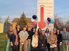Members of the St. Marys Healthcare Foundation recently celebrated reaching the $3-million fundraising goal for its two-year Here For You Today, Building For Tomorrow capital campaign in support of modernizations of the St. Marys Memorial Hospital's east and west wings.