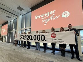 The annual United Way Kingston, Frontenac, Lennox & Addington (United Way KFL&A) campaign has surpassed its 2023 campaign goal as it announced early Friday morning that its 11-week campaign has raised $3,920,000, surpassing the goal of $3,820,000 million announced in early September. Supplied photo