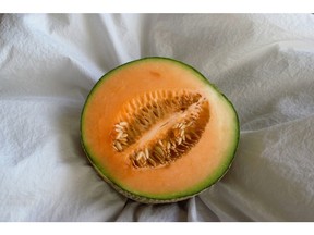 A cantaloupe is pictured.