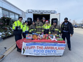 As in past years., Bruce County EMS and 911 Emergency partners will stage Stuff-the-Ambulance food and toys drives during December across the county.
