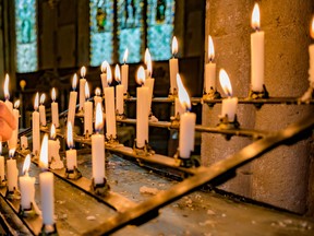 Memoriam candles in church