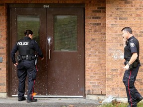 If a school receives a bomb threat, police respond immediately, but it’s not a case of one size fits all threats. Their actions are based on the nature and specific wording of the message. Above, police respond to a bomb threat at College Catholique Franco-Ouest in Bells Corners in 2015.
