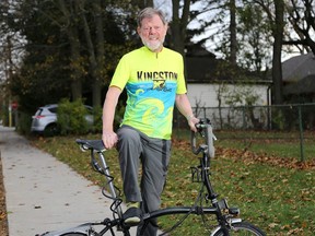 Patrick Lynch in Kingston, Ont., in November 2019 after riding from the Limestone City to Charleston, South Carolina.