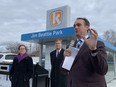 Kingston and the Islands MP Mark Gerretsen speaks at the unveiling of a pair of new Kingston Transit terminals