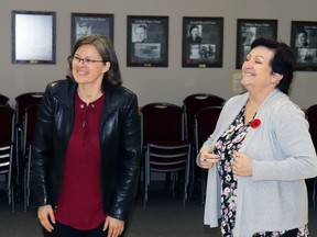 Jennifer Sunderman, left, was Mayerthorpe's CAO from November 2022 to November 2023. Mayor Janet Jabush said the town will form a selection committee to recruit the next CAO, to oversee municipal administration and advise council.