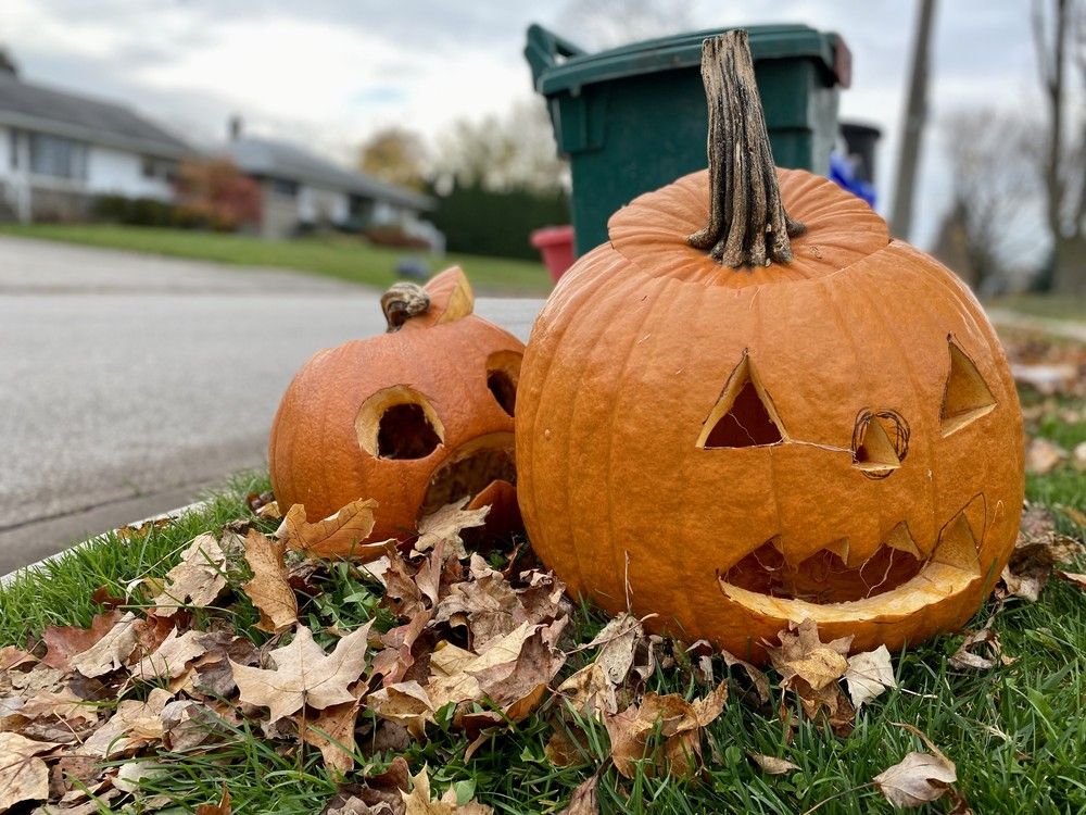 Pumpkins and Halloween decorations at Sault Library