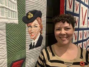 Sarah Yetman, of Brantford, was one of several members of the Twilight Quilters' Guild of Norfolk County who worked on two quilts commemorating the contributions of the men and women of Norfolk to the Allied victory in the Second World War.