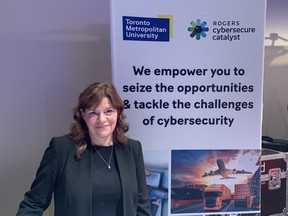 Trish Dyl, director of corporate training and cyber range at Rogers cybersecure catalyst at the Emerging Technologies in Automation Conference and Tradeshow at Caesars Windsor on Thursday.
