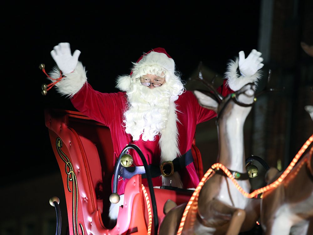 Santa Claus arrives in Owen Sound while the Festival of Northern Lights