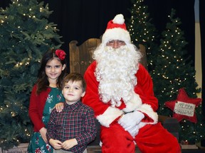 Hailey, five, and Brayden, three, from Whitecourt had their pictures taken with Santa Claus during the 2023 Westward Christmas Market. The Whitecourt District Agricultural Society hosted the market, which featured vendors from Whitecourt, Blue Ridge, Barrhead, Yellowhead County and beyond.