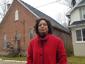 Marie Tudor is spearheading an effort to raise $150,000 to re-roof the BME Church, rid it of mould and fix other issues. Shown Saturday, Dec. 23, 2023 in Owen Sound, Ont. (Scott Dunn/The Sun Times/Postmedia Network)