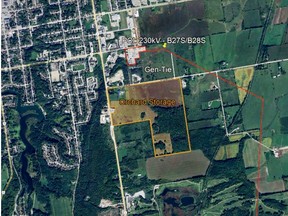 Orchard Storage battery storage project just south of Owen Sound shown on this map included with a public notice.