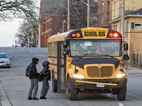 School bus picks up students