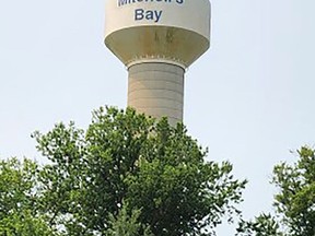 The Mitchell's Bay elevated water storage tank will be undergo a $3.3-million upgrade in 2024. (Trevor Terfloth/Chatham Daily News)
