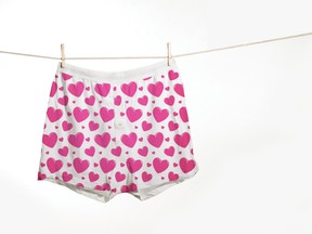 Stock photo of briefs on a clothesline