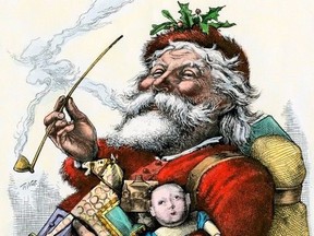Cropped Thomas Nast cartoon of Santa Claus