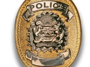 Pictured is a Calgary Police Service badge.
