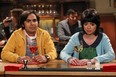 Kunal Nayyar and Kate Micucci in a scene from The Big Bang Theory.