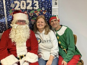 Santa and Elf with Executive Director