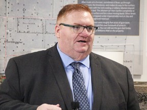 Ontario Natural Resources and Forestry Minister Graydon Smith speaks at the Oil Museum of Canada in Oil Springs Dec. 13, 2023