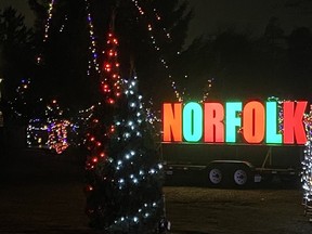 Norfolk County unveiled its new illuminated mobile sign at the Panorama of Lights festival in downtown Simcoe on Dec. 23. The sign cost $35,000 and will travel to county communities for parades and other events.