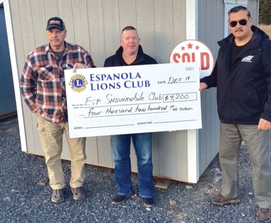 Espanola Lions Club supports Espanola snowmobilers Northern News