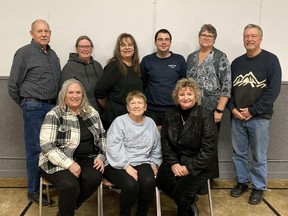 The new Board of Directors of the Wiarton Propeller Club include, back row, from left, Director Steve White, Secretary Gayle Hall, Treasurer Jann Carder-Glaubitz, Vice-President Cody Thompson, President Julianne Hull and Director Doug Briggs. Front row, from left, are directors Jackie Miller, Joanne Lancaster and Kim West-Briggs.