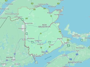 map of New Brunswick