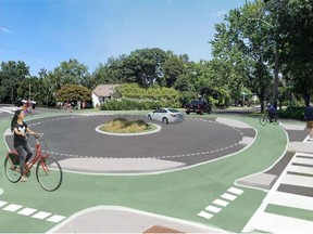 A roundabout at Christina Street and Cathcart Boulevard in Sarnia is one of the proposals in a new active transportation master plan for the city.