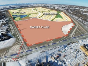 Map of the proposed development at 12 Mile Coulee and Highway 1A.