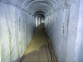 This handout picture released by the Israeli army on January 21, 2024 shows an underground tunnel, which Israeli forces said they found during a raid in Khan Yunis in the southern Gaza Strip, amid continuing battles between Israel and the Palestinian militant group Hamas. (Photo Israeli Army/AFP via Getty Images)